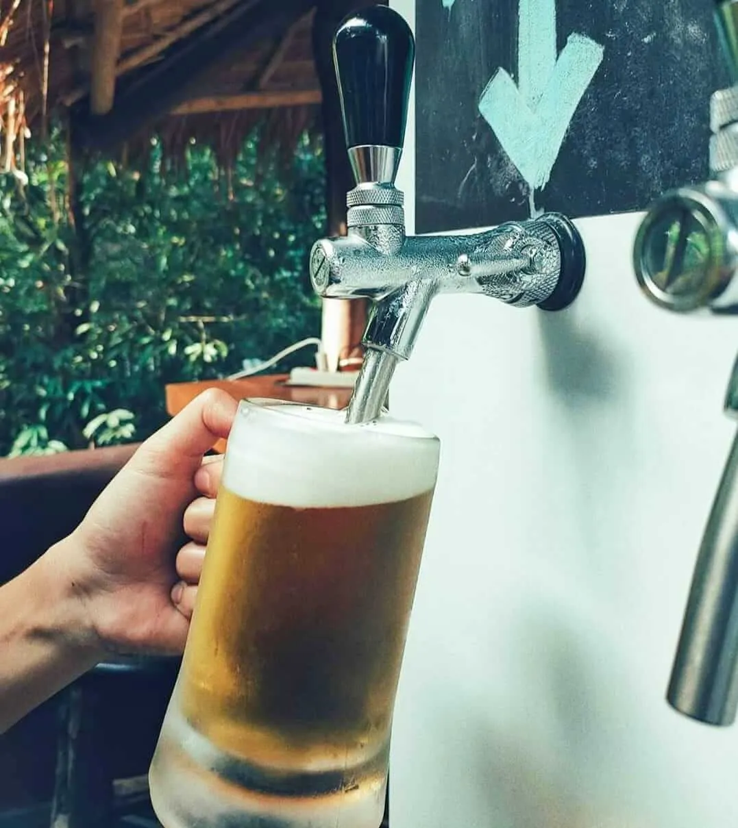 A beer being poured from the tap