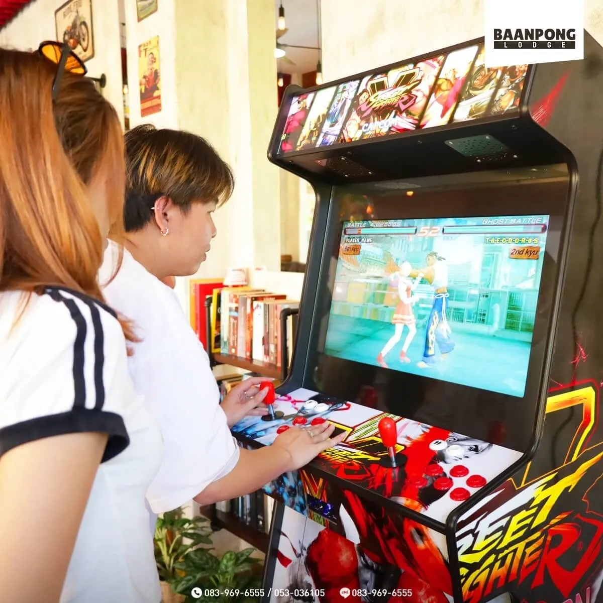 The arcade machines at Baanpong Lodge