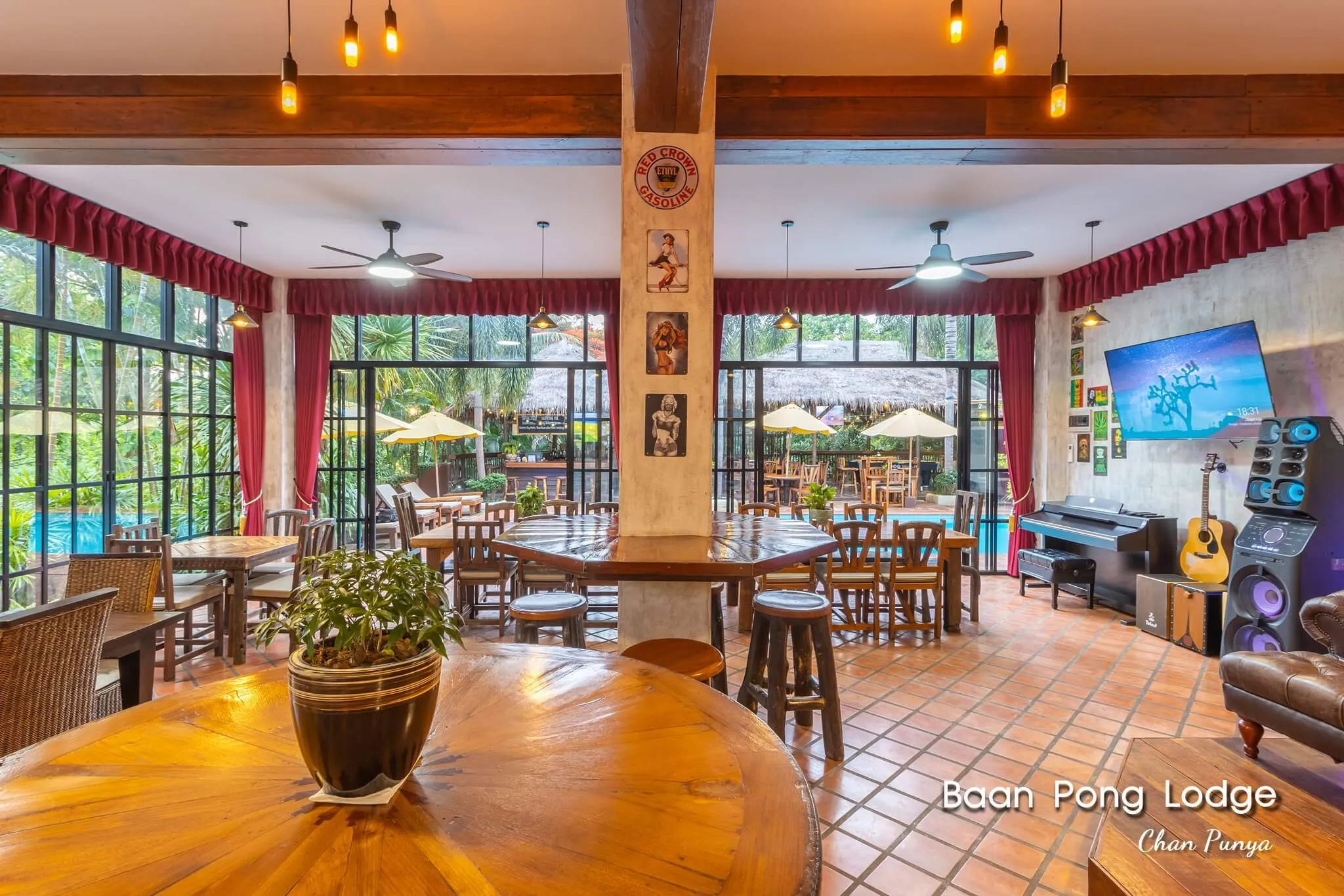 The restaurant dining area
