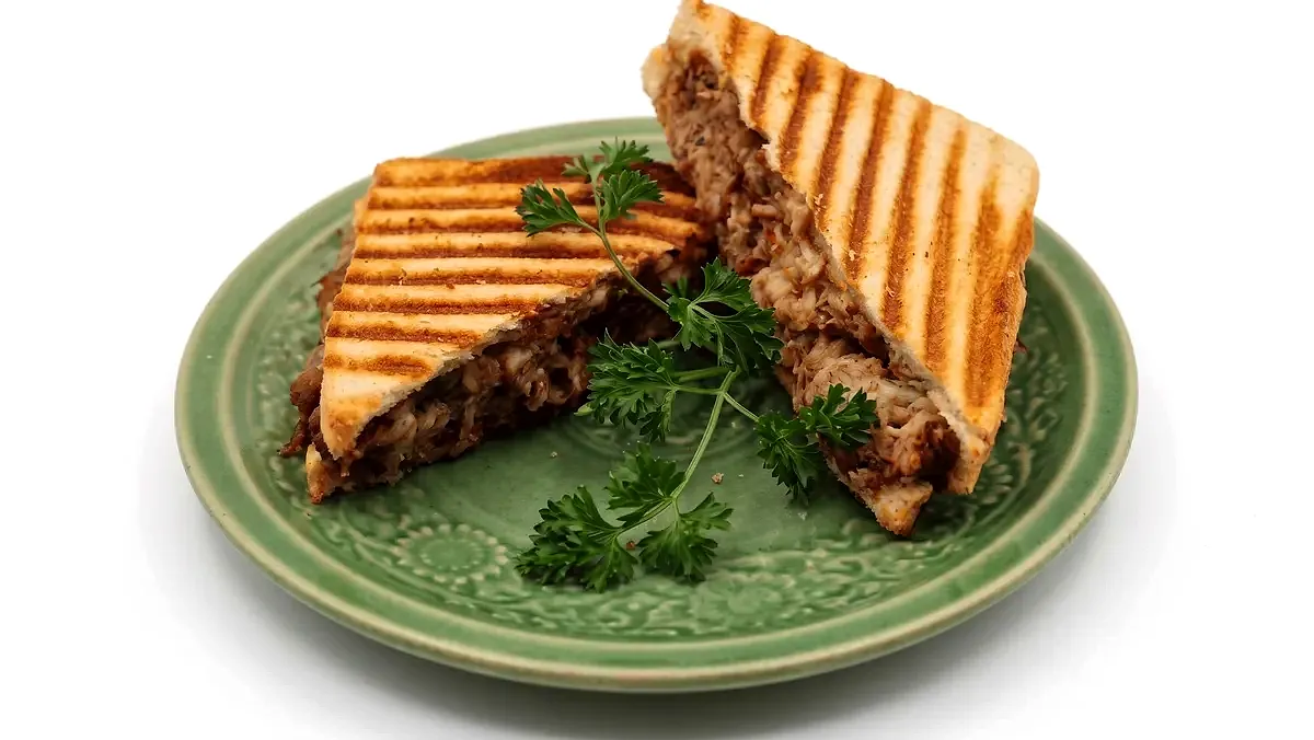 Toasted Smoked Pork and Cheese Sandwich